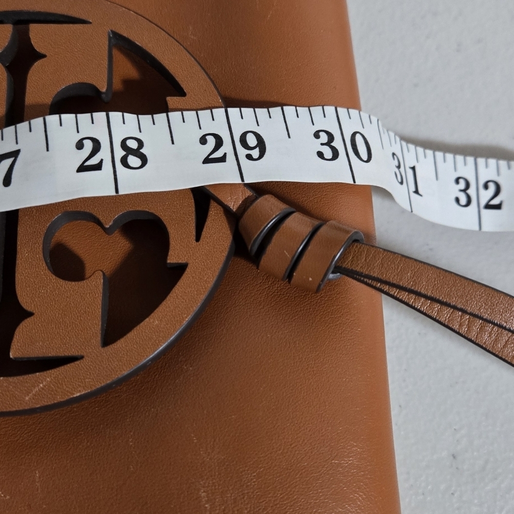 Tory Burch Cuoio Miller Tan Crossbody Bag with Replaced Patterned Strap - Picture 16 of 16
